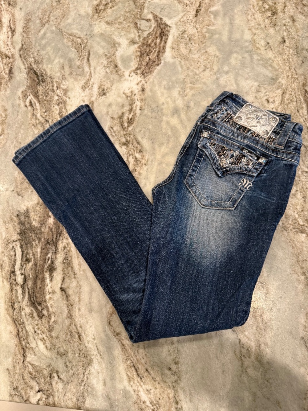 Vintage Miss Me Relaxed Bootcut Jeans, Sz 27